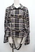 ALICE and the PIRATES / タータンチェック柄ハーネスベルト付きオーバーシャツ  グレー S-26-03-29-1014-PA-BL-AS-ZS