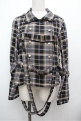 ALICE and the PIRATES / タータンチェック柄ハーネスベルト付きオーバーシャツ  グレー S-26-03-29-1014-PA-BL-AS-ZS