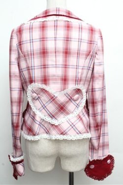 画像2: BABY,THE STARS SHINE BRIGHT / Mary Stuartタータンチェックジャケット  ピンク S-26-03-29-1019-BA-JA-AS-ZS
