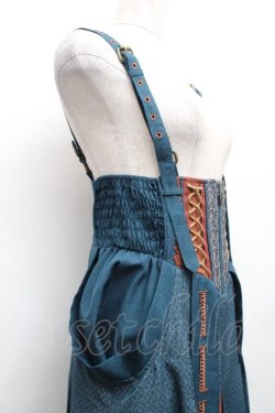 画像6: Ozz oneste / 扇プリント袴スカート  グリーン S-26-04-01-030-OO-SK-SA-ZS