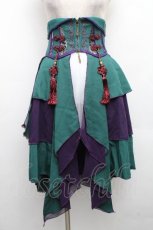 画像1: Ozz oneste / 雪化憧コルセットスカート  グリーン×紫 S-26-04-01-032-OO-SK-SZ-ZS (1)