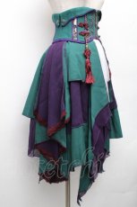 画像4: Ozz oneste / 雪化憧コルセットスカート  グリーン×紫 S-26-04-01-032-OO-SK-SZ-ZS (4)