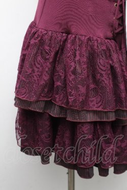 画像3: Ozz Croce / レースストライプフリルスカート  ワイン S-26-04-01-033-OO-SK-SZ-ZS