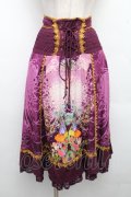 Ozz oneste / 2WAY花柄スカート  パープル S-26-04-01-035-OO-SK-SZ-ZS