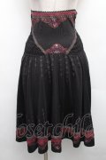 Ozz oneste / チャイナデザイン刺 スカート  黒 S-26-04-01-039-OO-SK-HR-ZS