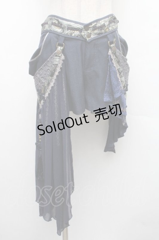 画像1: Ozz oneste / 和チャイナショートパンツ  紺 S-26-04-01-041-OO-PA-SZ-ZS (1)