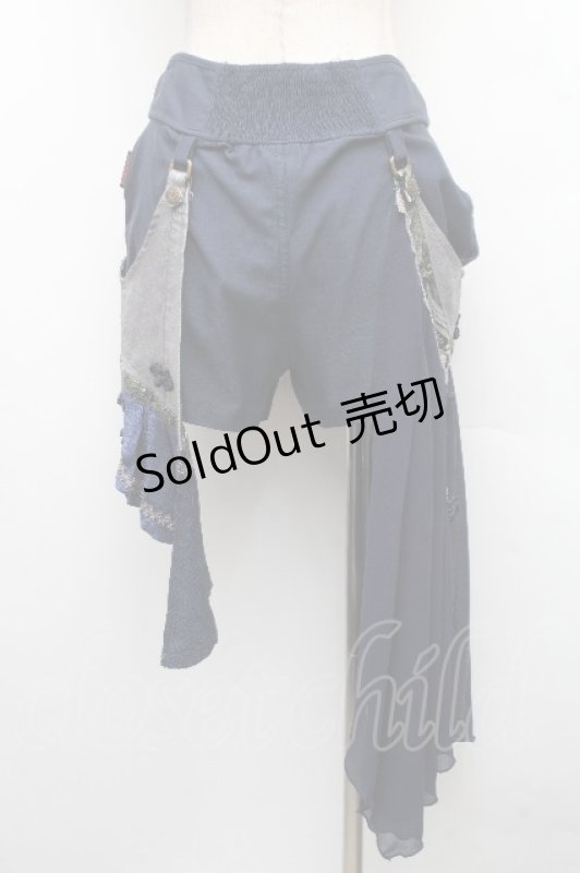画像2: Ozz oneste / 和チャイナショートパンツ  紺 S-26-04-01-041-OO-PA-SZ-ZS (2)