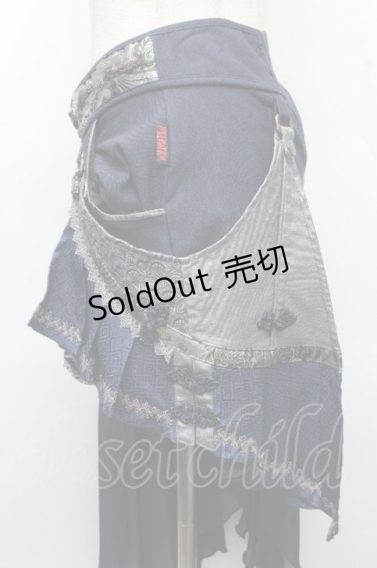 画像3: Ozz oneste / 和チャイナショートパンツ  紺 S-26-04-01-041-OO-PA-SZ-ZS (3)