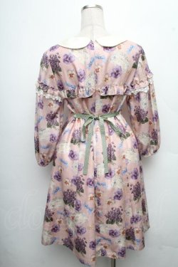 画像2: Leur Getter / Flower Letter袖付ワンピース  ピンク S-26-04-01-004-LU-OP-AS-ZS