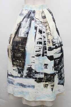 画像2: axes femme / パッチワーク街街柄スカート  オフ S-26-04-01-1001-AX-BL-AS-ZS