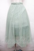 axes femme POETIQUE / パールデザインチュールスカート  グリーン S-26-04-01-1008-AX-BL-AS-ZS