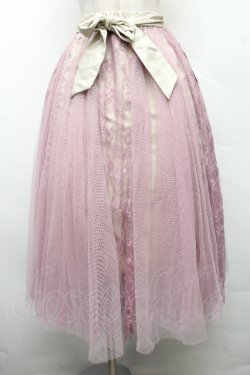 画像1: axes femme POETIQUE / レースｘチュールロングスカート  パープル S-26-04-01-1015-AX-SK-AS-ZS