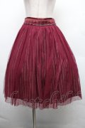 axes femme / チュール重ね柄スカート M ワイン S-26-04-01-1016-AX-SK-SZ-ZS