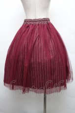 画像2: axes femme / チュール重ね柄スカート M ワイン S-26-04-01-1016-AX-SK-SZ-ZS (2)