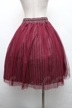 画像2: axes femme / チュール重ね柄スカート M ワイン S-26-04-01-1016-AX-SK-SZ-ZS