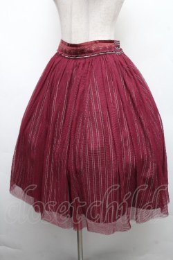 画像3: axes femme / チュール重ね柄スカート M ワイン S-26-04-01-1016-AX-SK-SZ-ZS