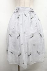 画像1: axes femme POETIQUE / ローズ刺繍チュールスカート  グレー S-26-04-01-1017-AX-SK-SA-ZS (1)