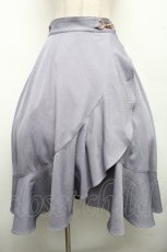 画像1: axes femme POETIQUE / ラッフルフリルラップ風スカート  ブルーグレー S-26-04-01-1019-AX-SK-SZ-ZS (1)