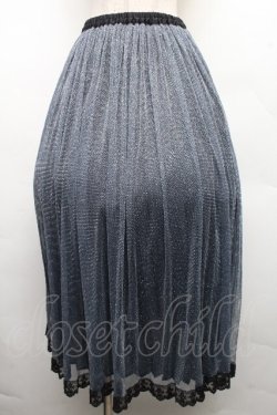 画像1: axes femme POETIQUE / ラメプリーツスカート  ブルーｘ黒 S-26-04-01-1021-AX-SK-HR-ZS