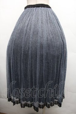 画像2: axes femme POETIQUE / ラメプリーツスカート  ブルーｘ黒 S-26-04-01-1021-AX-SK-HR-ZS