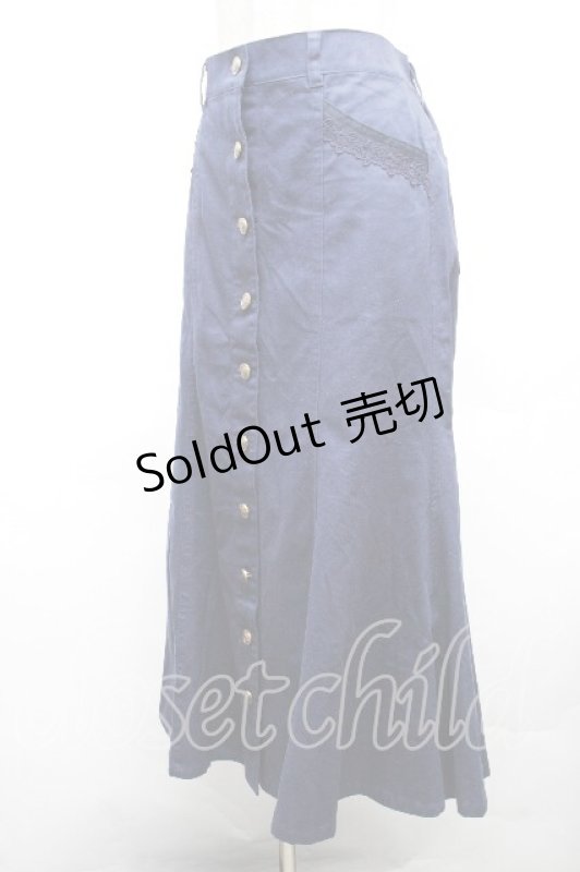 画像3: axes femme / センターボタンマーメイドスカート  紺 S-26-04-01-1022-AX-PA-HR-ZS (3)