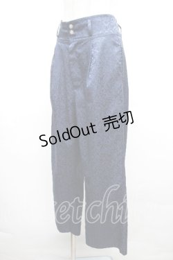 画像3: axes femme / ハイウエストジャガードパンツ  紺 S-26-04-01-1024-AX-PA-HR-ZS