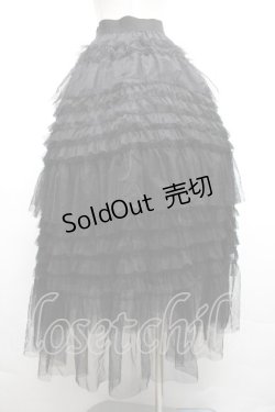 画像2: axes femme POETIQUE / ティアードフリルロングスカート M 黒 S-26-04-01-1030-AX-SK-SZ-ZS