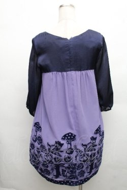 画像2: Emily Temple cute / フォレストフロッキーワンピース  ラベンダーｘ紺 S-26-04-01-009-ET-OP-HR-ZS