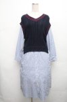画像1: Jane Marple Dans Le Salon / Tilden vest and stripe trompe-l'oeil dress  サックスｘ紺 S-26-04-01-016-JM-OP-AS-ZS (1)