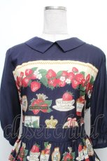 画像3: Jane Marple / Strawberry label scarfのタブリエドレス  ネイビー S-26-04-01-017-JM-OP-HR-ZS (3)