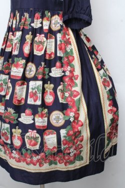 画像4: Jane Marple / Strawberry label scarfのタブリエドレス  ネイビー S-26-04-01-017-JM-OP-HR-ZS