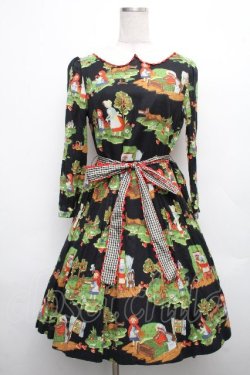 画像1: Jane Marple / シャペロンルージュラウンドカラーワンピース  黒 S-26-04-01-020-JM-OP-HR-ZS