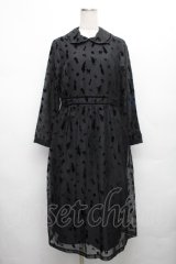 Jane Marple / Queen Aliceリボントリムドレス  黒 S-26-04-01-021-JM-OP-HR-ZS