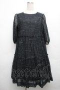 Jane Marple / シアーロゴのコットドレス  黒 S-26-04-01-022-JM-OP-AS-ZS