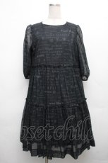 画像1: Jane Marple / シアーロゴのコットドレス  黒 S-26-04-01-022-JM-OP-AS-ZS (1)