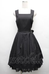 Moi-meme-Moitie / コフィンレースリボンジャンパースカート  黒 S-26-04-01-026-MO-OP-HR-ZS