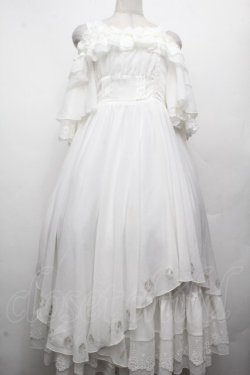 画像1: Hoshibako Works / 月の満ち欠けオフショルダードレッシーワンピース  白 S-26-04-02-030-LO-OP-HR-ZS