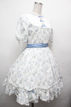 画像3: Bunny魔法森林（海外ロリータブランド） / ヨーク切替花柄ワンピース  白ｘサックス S-26-04-02-033-LO-OP-HR-ZS