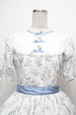 画像4: Bunny魔法森林（海外ロリータブランド） / ヨーク切替花柄ワンピース  白ｘサックス S-26-04-02-033-LO-OP-HR-ZS