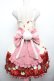 画像2: metamorphose / 風花のゆきうさぎプリーツジャンパースカート 1 オフｘピンク S-26-04-02-034-ME-OP-HR-ZS (2)