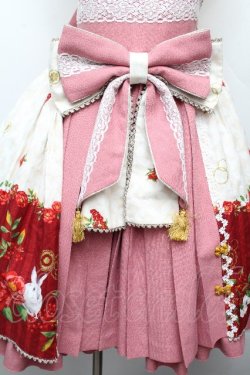 画像5: metamorphose / 風花のゆきうさぎプリーツジャンパースカート 1 オフｘピンク S-26-04-02-034-ME-OP-HR-ZS