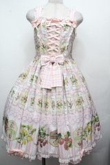 metamorphose / vintage fruitバッスルジャンパースカート 1 ピンク S-26-04-02-035-ME-OP-HR-ZS