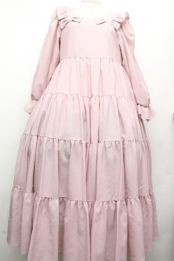 画像1: Maria pipi / リボン&ティアードドレス  ピンク S-26-04-02-036-EL-OP-HR-ZS