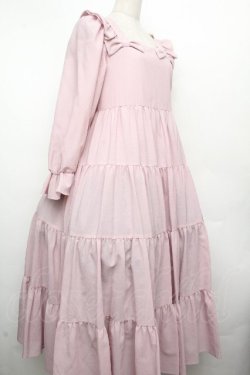 画像3: Maria pipi / リボン&ティアードドレス  ピンク S-26-04-02-036-EL-OP-HR-ZS