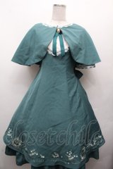 Amavel / ネモフィラとスズランのケープワンピース  グリーン S-26-04-02-040-CA-OP-AS-ZS