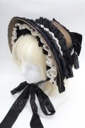 Hoshibako Works / 西洋人形魔法ボンネット  黒ｘベージュ S-26-04-02-008-LO-AC-AS-ZS