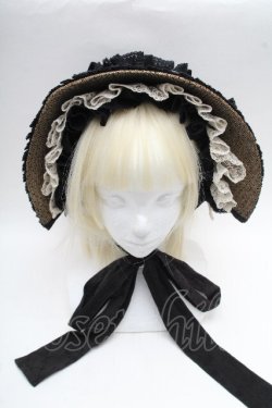 画像2: Hoshibako Works / 西洋人形魔法ボンネット  黒ｘベージュ S-26-04-02-008-LO-AC-AS-ZS