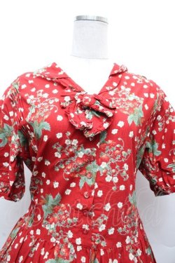 画像4: PINK HOUSE / いちご柄半袖ワンピース  赤 S-26-04-02-045-LO-OP-HR-ZS