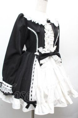 画像3: DearMyLove / プリンセスティアードはしごレースフリルワンピース M 黒ｘ白 S-26-04-02-049-0-OP-AS-ZS