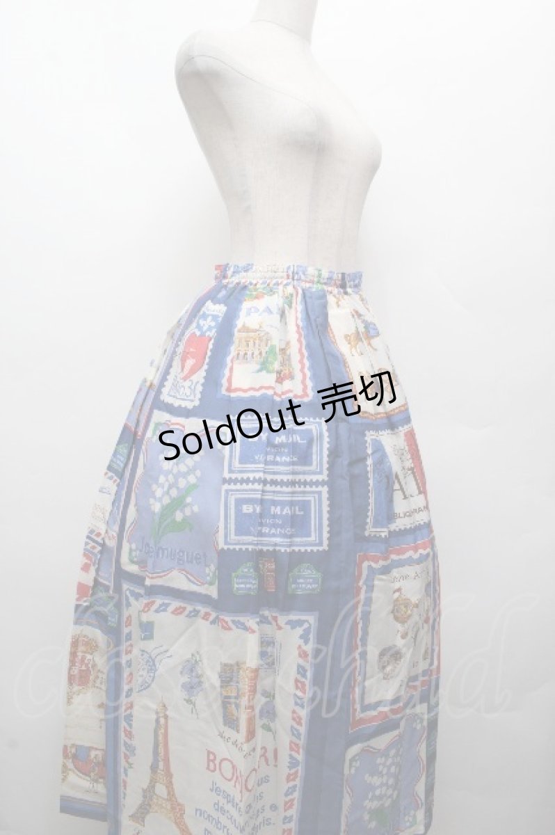 画像3: Jane Marple / Les merveilles de Parisミディスカート  フレンチブルー S-26-04-02-053-JM-SK-AS-ZS (3)